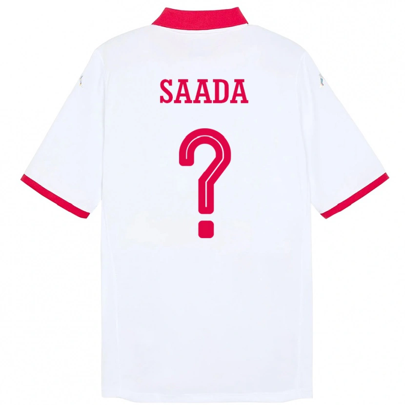 Danxen Uomo Maglia Tunisia Malek Saada #0 Bianco Kit Gara Away 24-26 Maglietta
