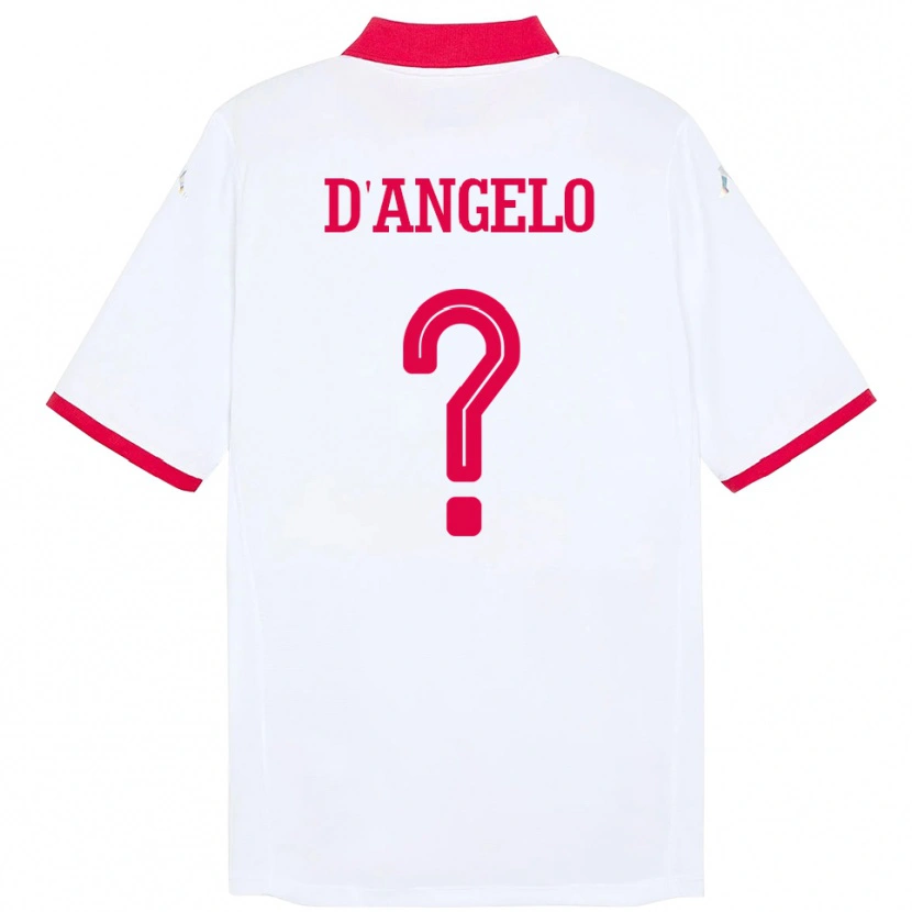Danxen Uomo Maglia Tunisia Gianni D'angelo #0 Bianco Kit Gara Away 24-26 Maglietta