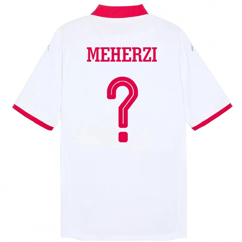 Danxen Uomo Maglia Tunisia Amenallah Meherzi #0 Bianco Kit Gara Away 24-26 Maglietta