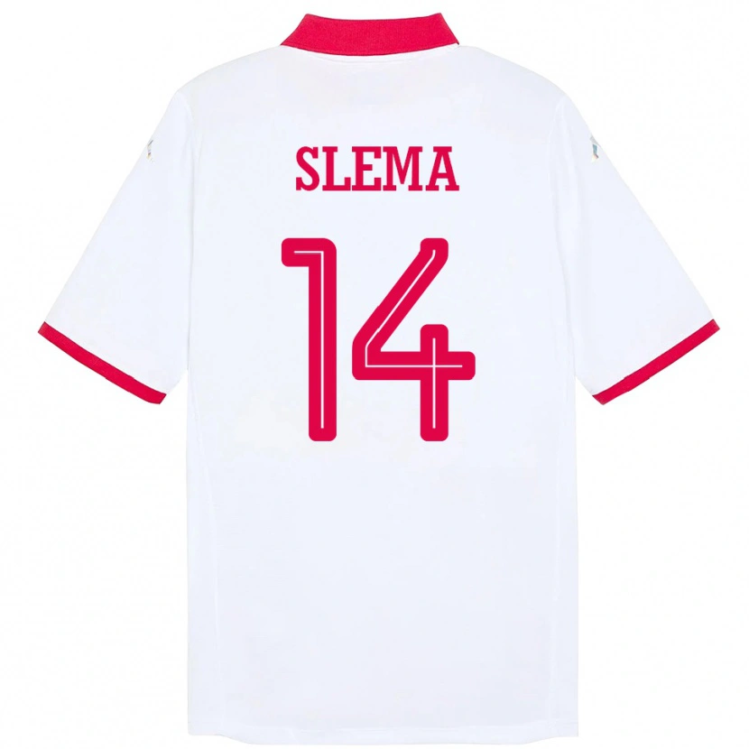 Danxen Uomo Maglia Tunisia Mazen Slema #14 Bianco Kit Gara Away 24-26 Maglietta