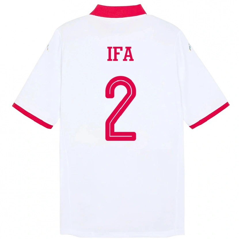 Danxen Uomo Maglia Tunisia Bilel Ifa #2 Bianco Kit Gara Away 24-26 Maglietta