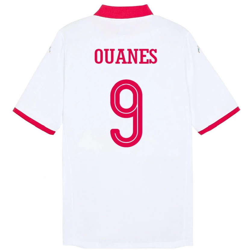Danxen Uomo Maglia Tunisia Mortadha Ben Ouanes #9 Bianco Kit Gara Away 24-26 Maglietta