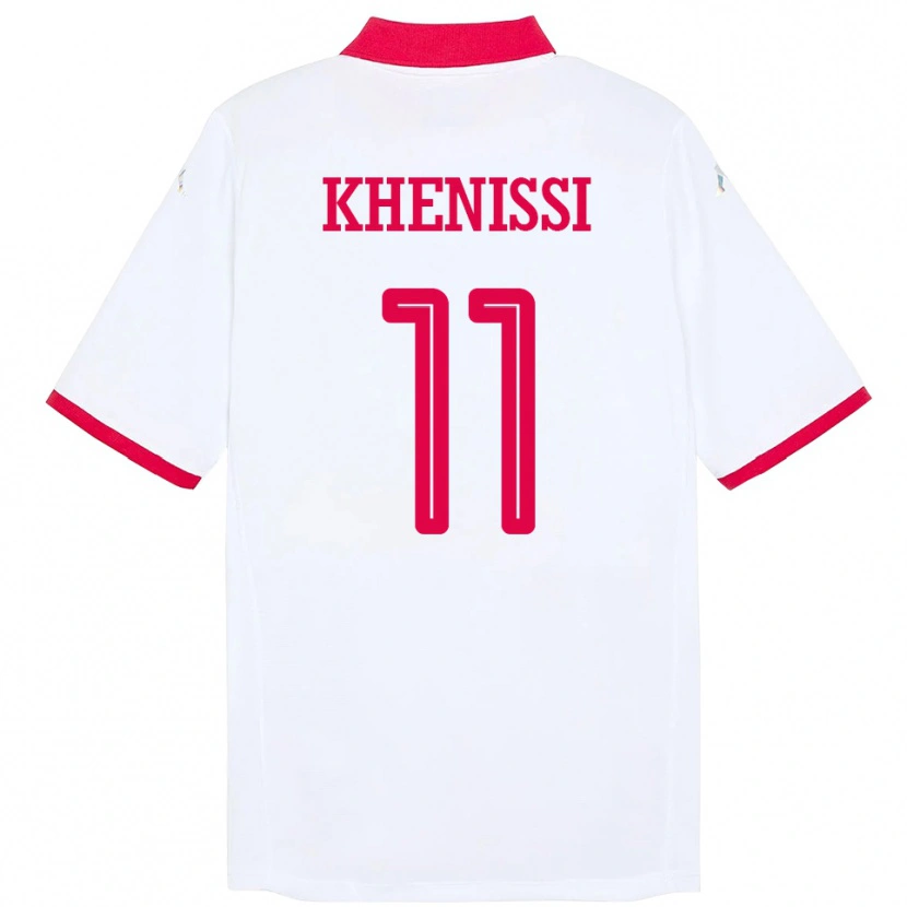 Danxen Uomo Maglia Tunisia Taha Yassine Khenissi #11 Bianco Kit Gara Away 24-26 Maglietta