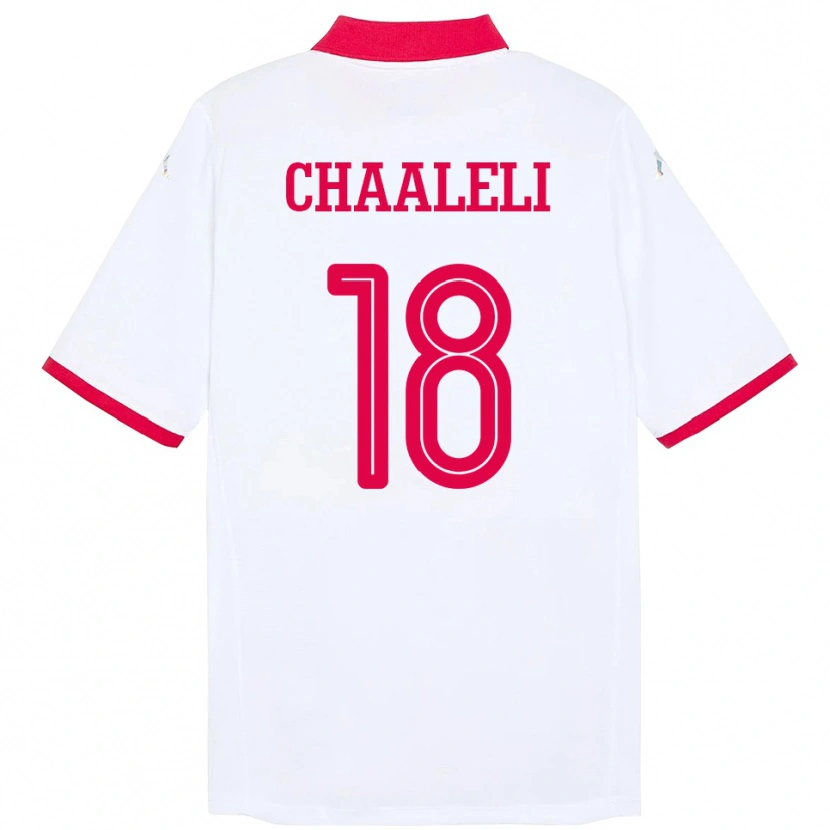 Danxen Uomo Maglia Tunisia Ghaliene Chaaleli #18 Bianco Kit Gara Away 24-26 Maglietta