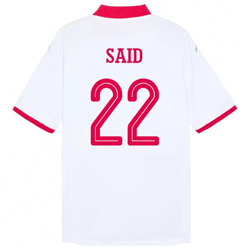 Danxen Uomo Maglia Tunisia Bechir Ben Said #22 Bianco Kit Gara Away 24-26 Maglietta