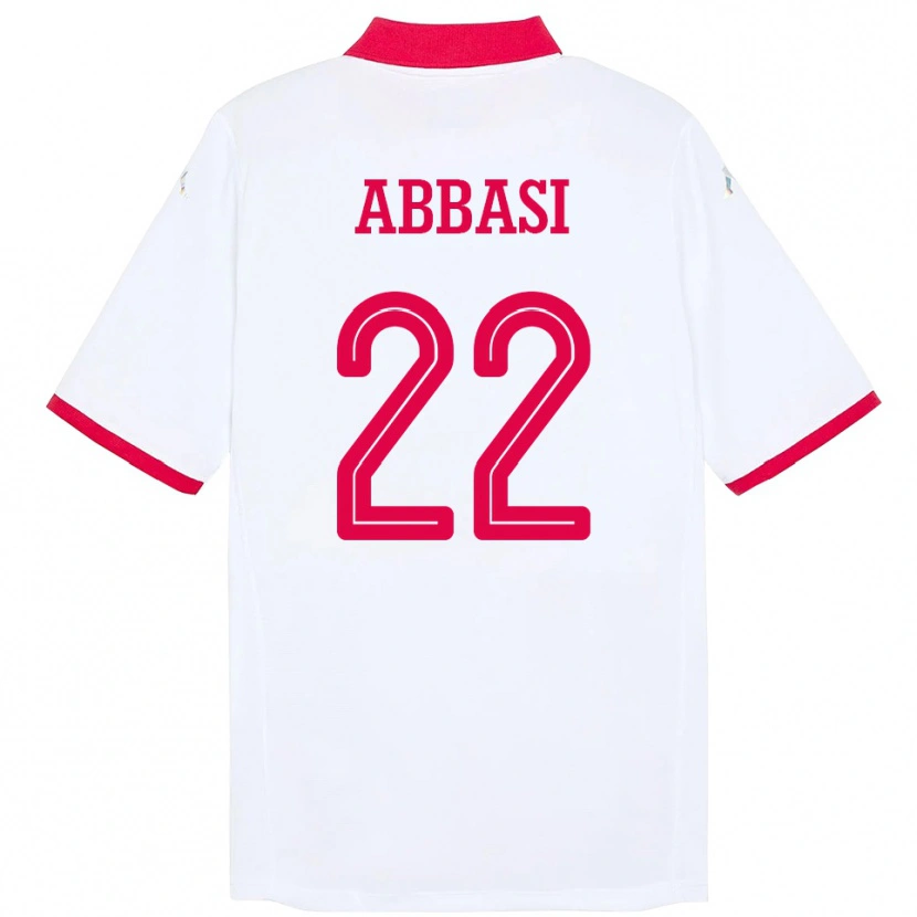 Danxen Uomo Maglia Tunisia Bechir Abbasi #22 Bianco Kit Gara Away 24-26 Maglietta
