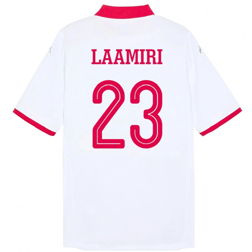 Danxen Uomo Maglia Tunisia Soumaya Laamiri #23 Bianco Kit Gara Away 24-26 Maglietta