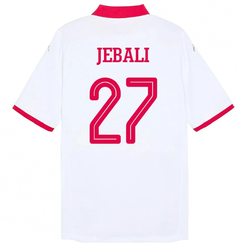 Danxen Uomo Maglia Tunisia Issam Jebali #27 Bianco Kit Gara Away 24-26 Maglietta