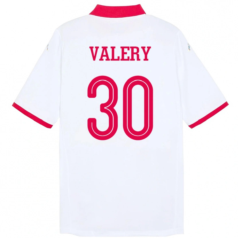 Danxen Uomo Maglia Tunisia Yann Valery #30 Bianco Kit Gara Away 24-26 Maglietta
