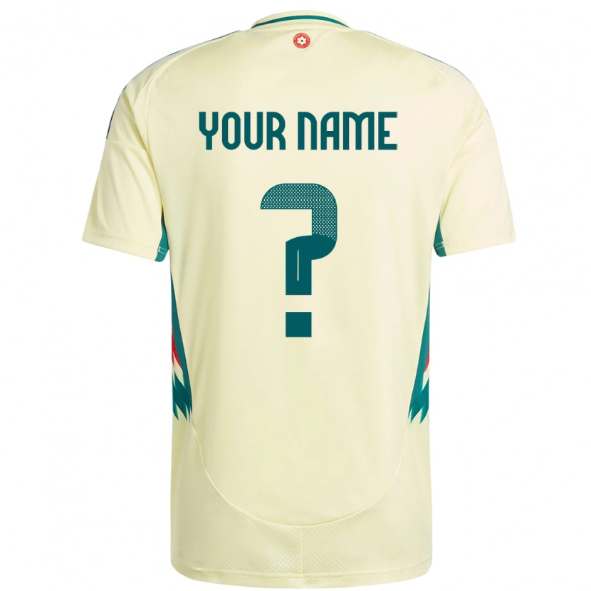 Danxen Uomo Maglia Galles Il Tuo Nome #0 Beige Giallo Kit Gara Away 24-26 Maglietta