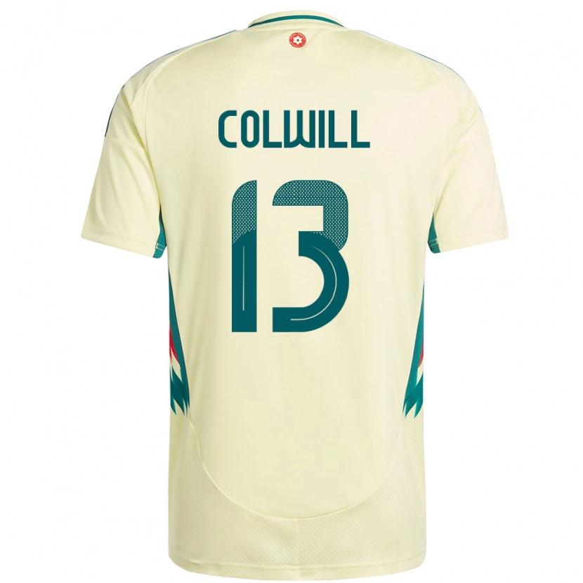 Danxen Uomo Maglia Galles Rubin Colwill #13 Beige Giallo Kit Gara Away 24-26 Maglietta