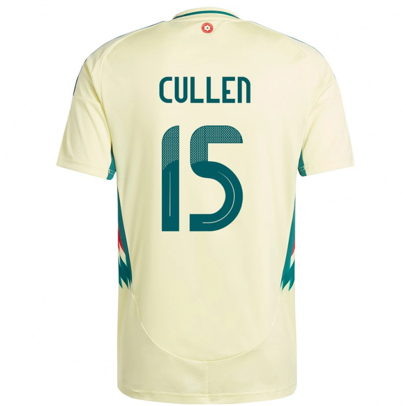 Danxen Uomo Maglia Galles Liam Cullen #15 Beige Giallo Kit Gara Away 24-26 Maglietta