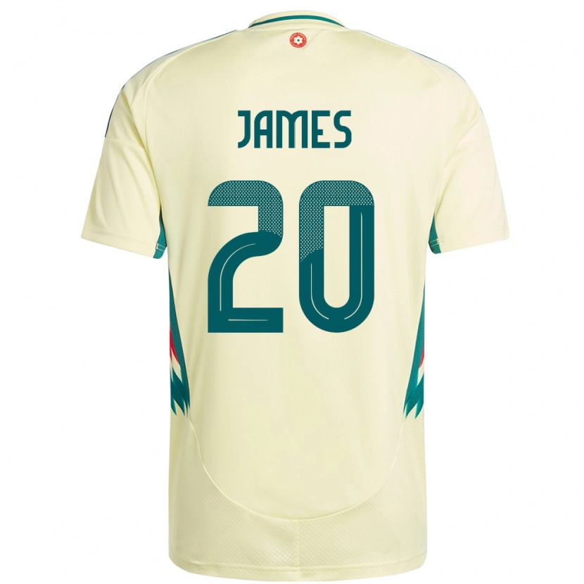 Danxen Uomo Maglia Galles Daniel James #20 Beige Giallo Kit Gara Away 24-26 Maglietta