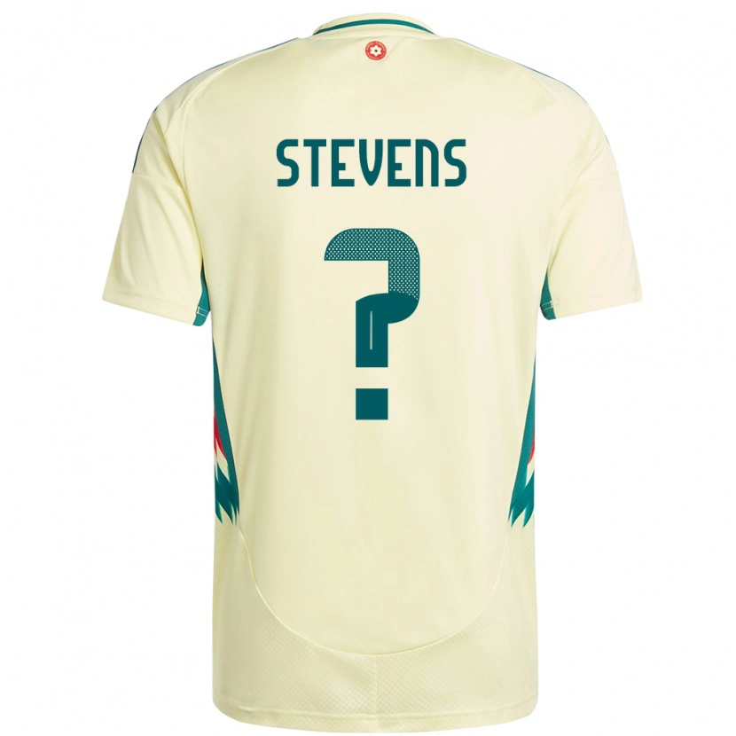 Danxen Uomo Maglia Galles Charlie Stevens #0 Beige Giallo Kit Gara Away 24-26 Maglietta