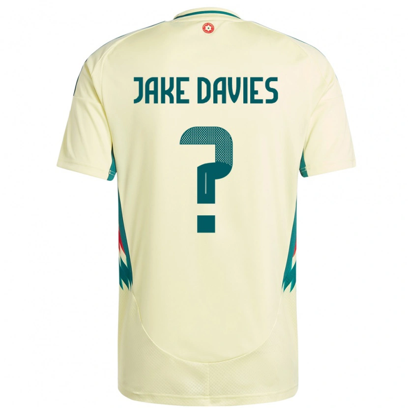 Danxen Uomo Maglia Galles Jake Davies #0 Beige Giallo Kit Gara Away 24-26 Maglietta