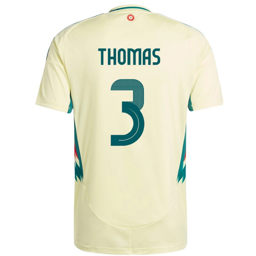 Danxen Uomo Maglia Galles Elis Thomas #3 Beige Giallo Kit Gara Away 24-26 Maglietta