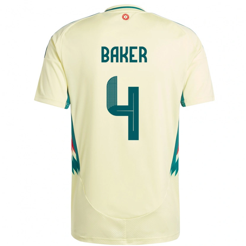 Danxen Uomo Maglia Galles Matthew Baker #4 Beige Giallo Kit Gara Away 24-26 Maglietta