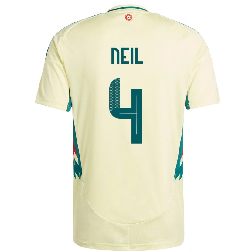 Danxen Uomo Maglia Galles Marlie Neil #4 Beige Giallo Kit Gara Away 24-26 Maglietta
