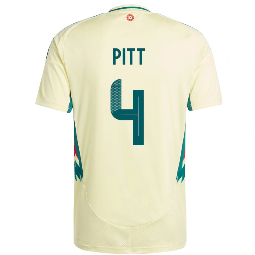 Danxen Uomo Maglia Galles Theo Pitt #4 Beige Giallo Kit Gara Away 24-26 Maglietta