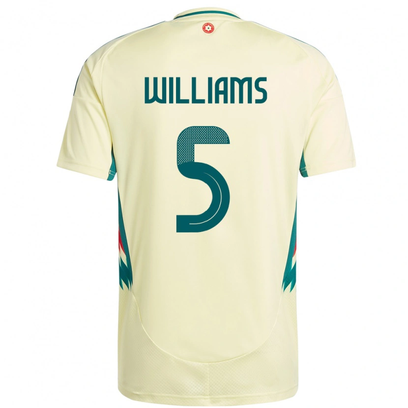 Danxen Uomo Maglia Galles Ashton Williams #5 Beige Giallo Kit Gara Away 24-26 Maglietta