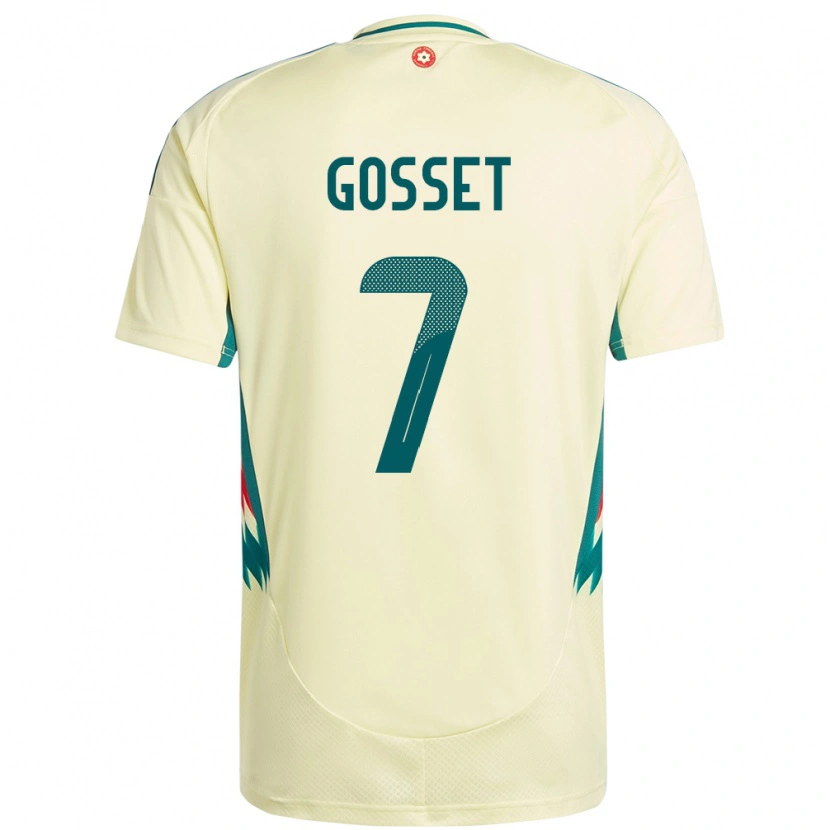 Danxen Uomo Maglia Galles Danny Gosset #7 Beige Giallo Kit Gara Away 24-26 Maglietta