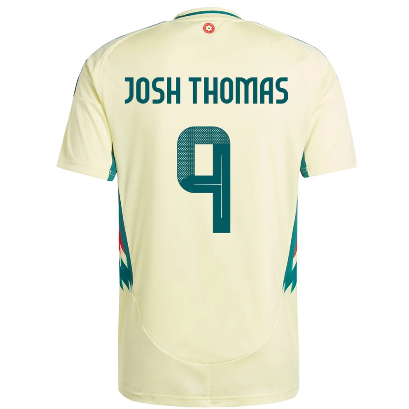 Danxen Uomo Maglia Galles Josh Thomas #9 Beige Giallo Kit Gara Away 24-26 Maglietta