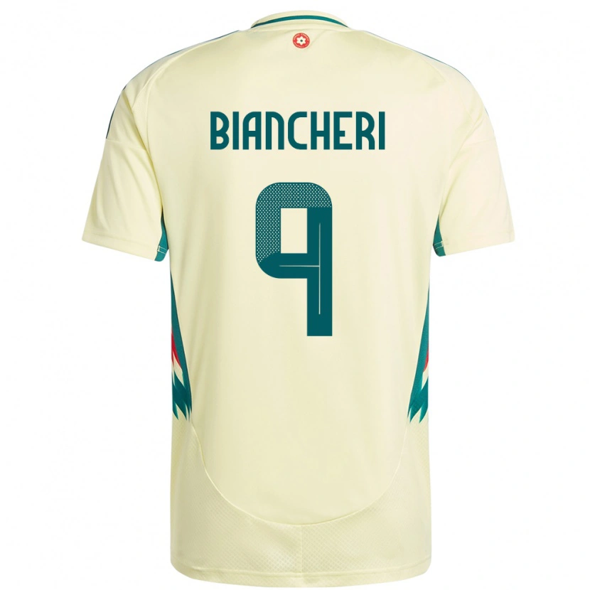 Danxen Uomo Maglia Galles Gabriele Biancheri #9 Beige Giallo Kit Gara Away 24-26 Maglietta