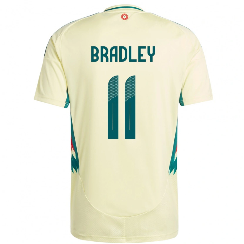 Danxen Uomo Maglia Galles Sion Bradley #11 Beige Giallo Kit Gara Away 24-26 Maglietta
