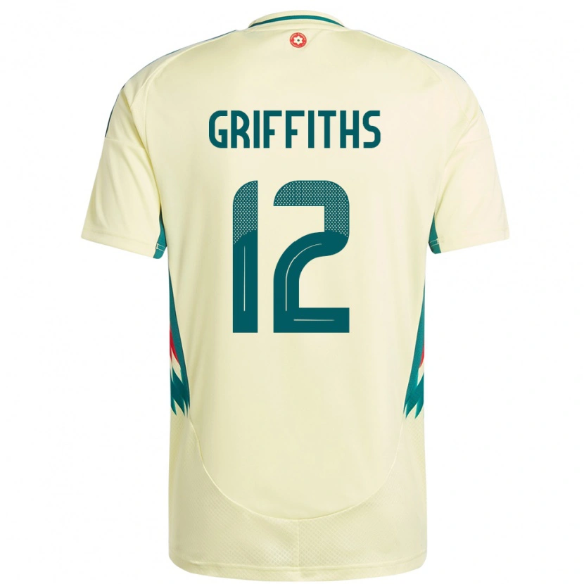 Danxen Uomo Maglia Galles Ewan Griffiths #12 Beige Giallo Kit Gara Away 24-26 Maglietta