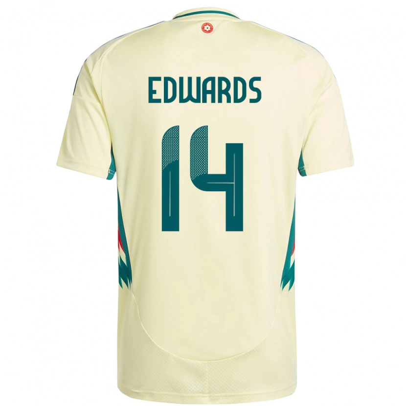 Danxen Uomo Maglia Galles Noah Edwards #14 Beige Giallo Kit Gara Away 24-26 Maglietta
