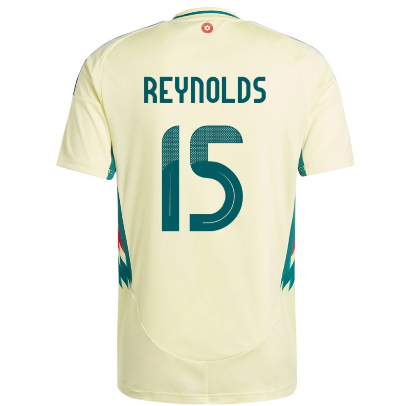 Danxen Uomo Maglia Galles Oliver Reynolds #15 Beige Giallo Kit Gara Away 24-26 Maglietta