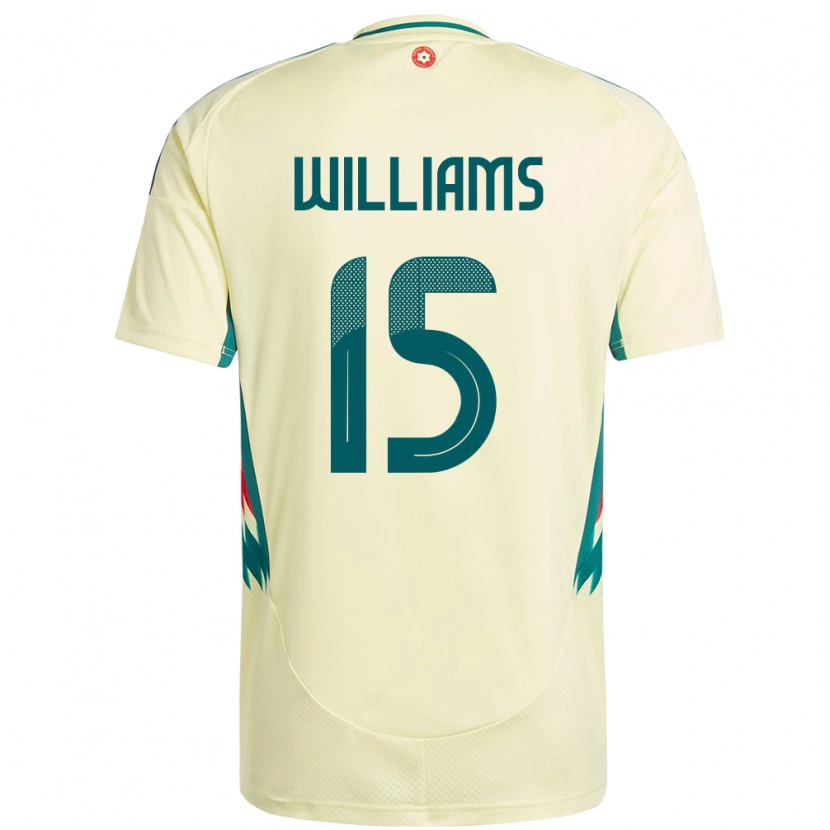 Danxen Uomo Maglia Galles Joe Williams #15 Beige Giallo Kit Gara Away 24-26 Maglietta