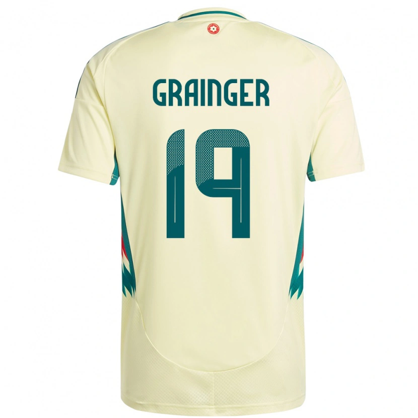 Danxen Uomo Maglia Galles William Grainger #19 Beige Giallo Kit Gara Away 24-26 Maglietta
