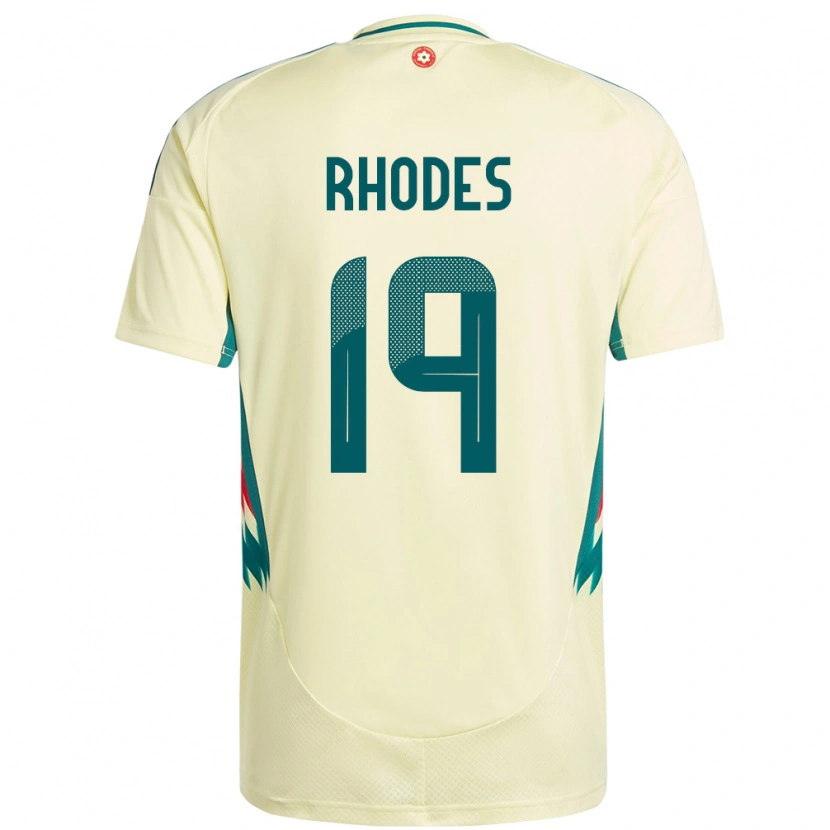 Danxen Uomo Maglia Galles Kai Rhodes #19 Beige Giallo Kit Gara Away 24-26 Maglietta
