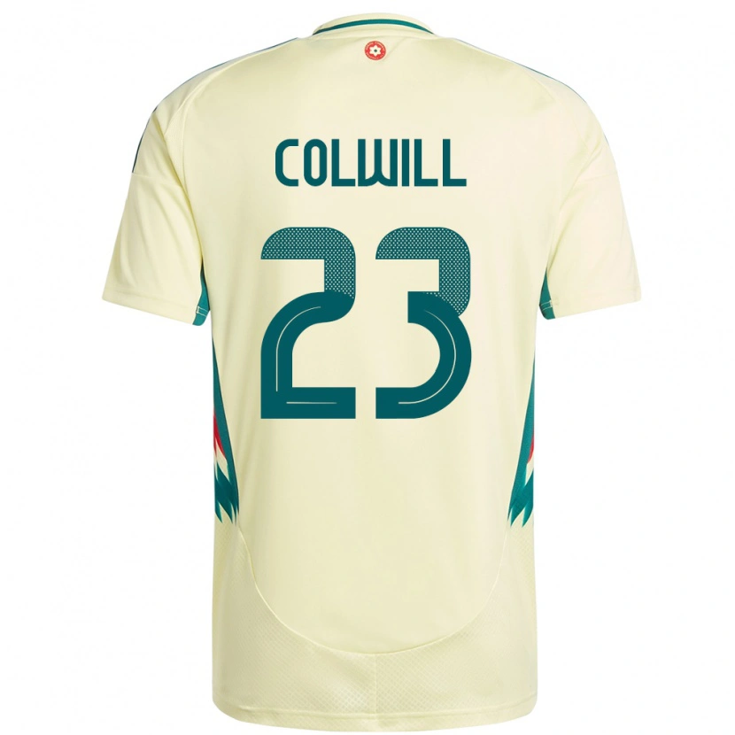 Danxen Uomo Maglia Galles Joel Colwill #23 Beige Giallo Kit Gara Away 24-26 Maglietta