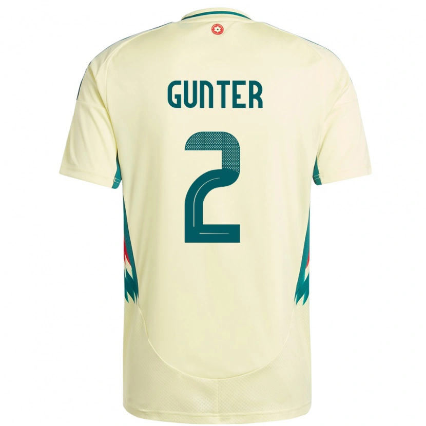 Danxen Uomo Maglia Galles Chris Gunter #2 Beige Giallo Kit Gara Away 24-26 Maglietta