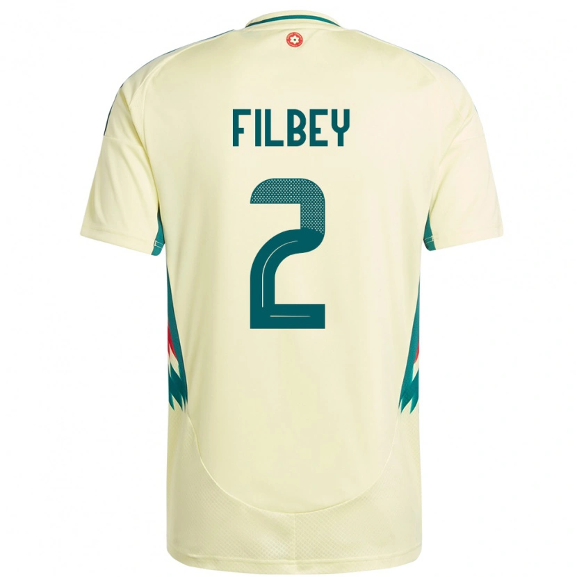 Danxen Uomo Maglia Galles Anna Filbey #2 Beige Giallo Kit Gara Away 24-26 Maglietta