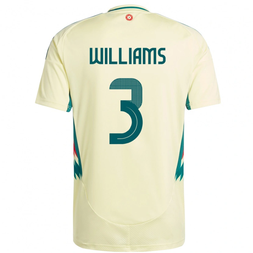 Danxen Uomo Maglia Galles Zac Williams #3 Beige Giallo Kit Gara Away 24-26 Maglietta
