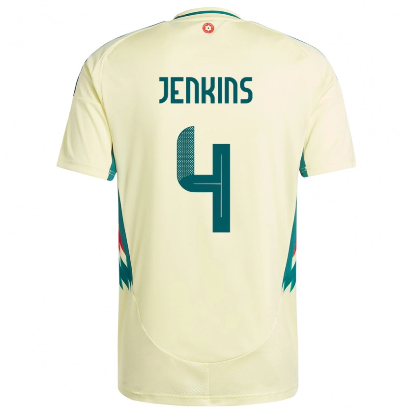Danxen Uomo Maglia Galles Shaunna Jenkins #4 Beige Giallo Kit Gara Away 24-26 Maglietta