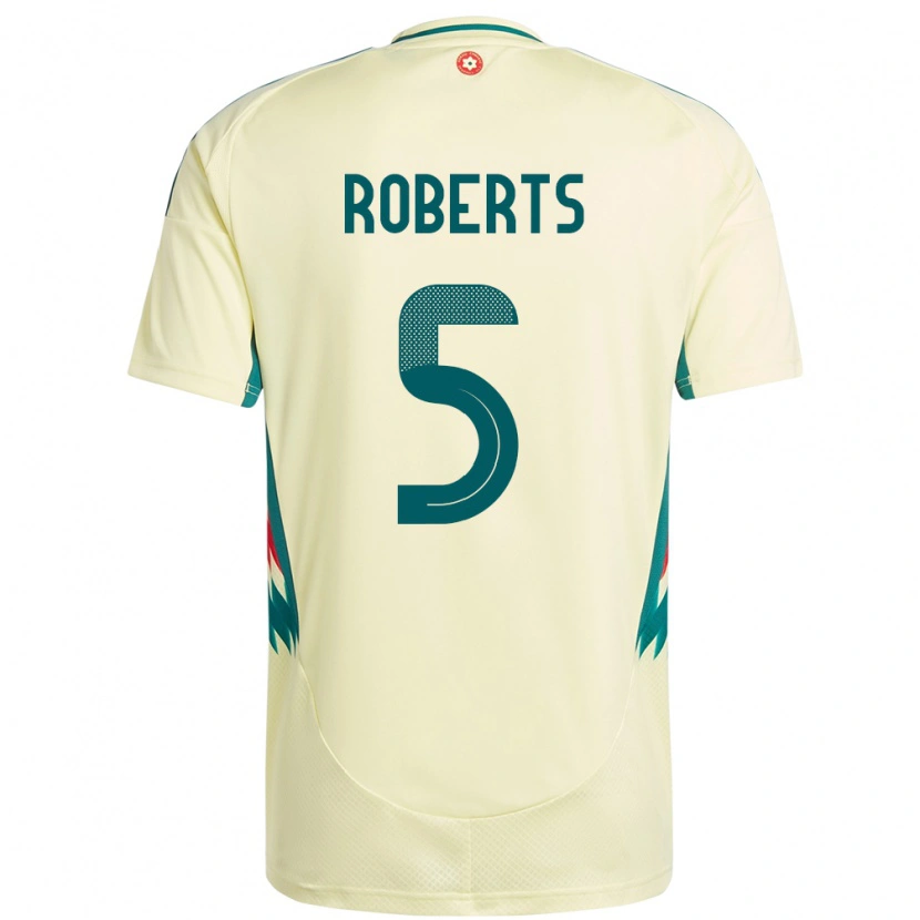 Danxen Uomo Maglia Galles Rhiannon Roberts #5 Beige Giallo Kit Gara Away 24-26 Maglietta
