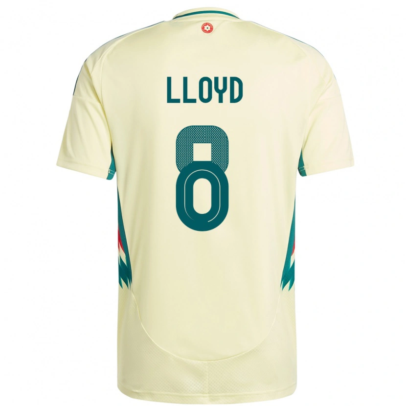 Danxen Uomo Maglia Galles Ben Lloyd #8 Beige Giallo Kit Gara Away 24-26 Maglietta