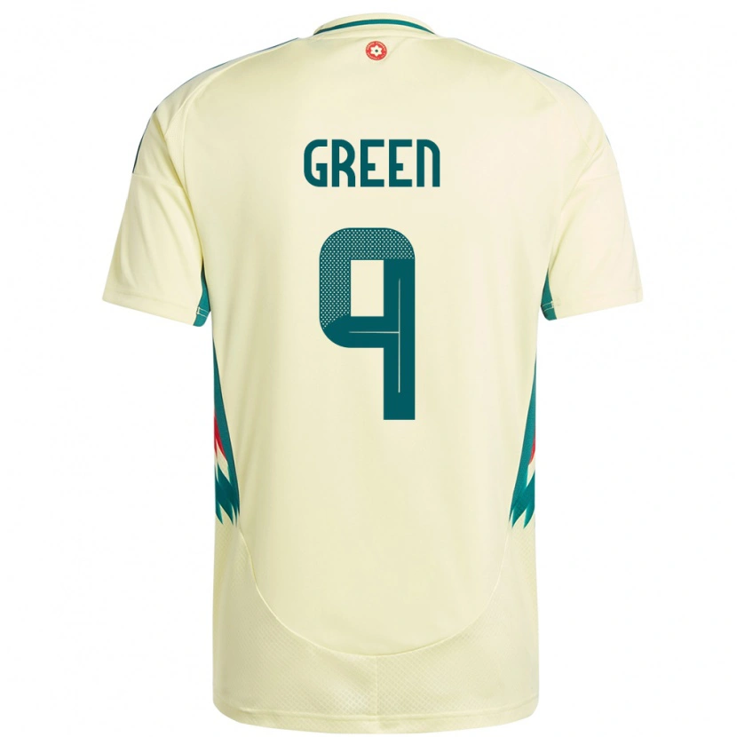 Danxen Uomo Maglia Galles Kayleigh Green #9 Beige Giallo Kit Gara Away 24-26 Maglietta