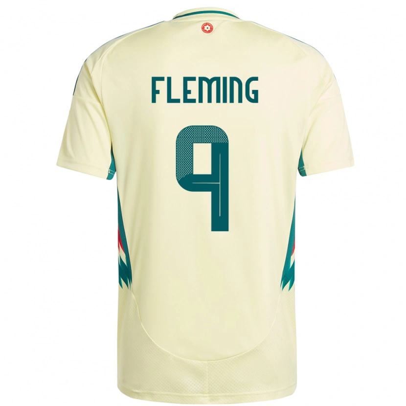 Danxen Uomo Maglia Galles Cole Fleming #9 Beige Giallo Kit Gara Away 24-26 Maglietta