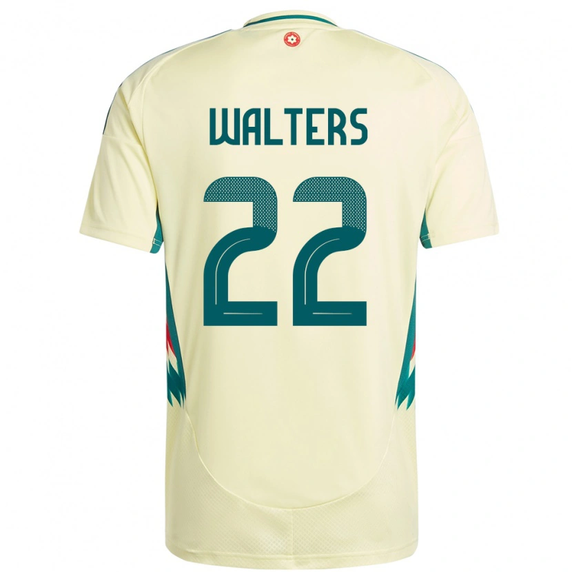 Danxen Uomo Maglia Galles Georgia Walters #22 Beige Giallo Kit Gara Away 24-26 Maglietta