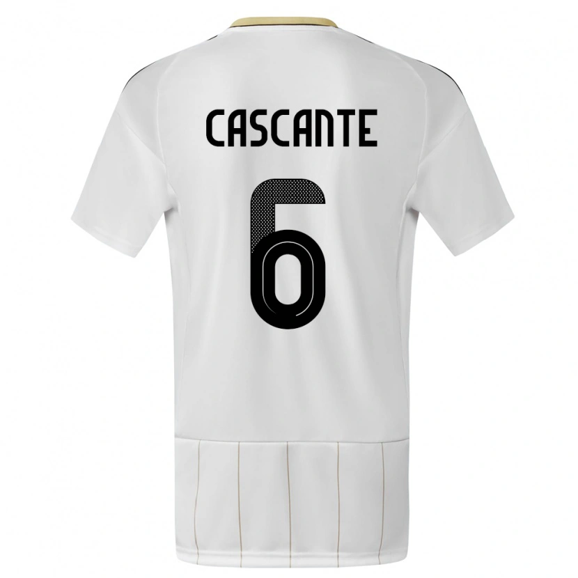 Danxen Uomo Maglia Costa Rica Julio Cascante #6 Bianco Kit Gara Away 24-26 Maglietta