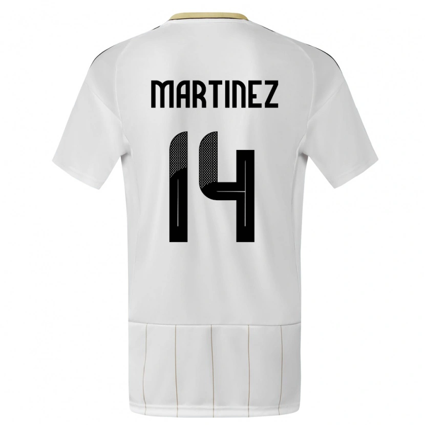 Danxen Uomo Maglia Costa Rica Alonso Martínez #14 Bianco Kit Gara Away 24-26 Maglietta