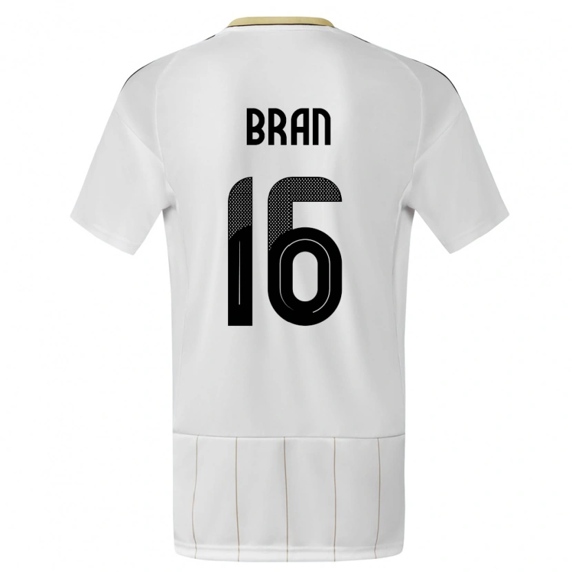 Danxen Uomo Maglia Costa Rica Alejandro Bran #16 Bianco Kit Gara Away 24-26 Maglietta