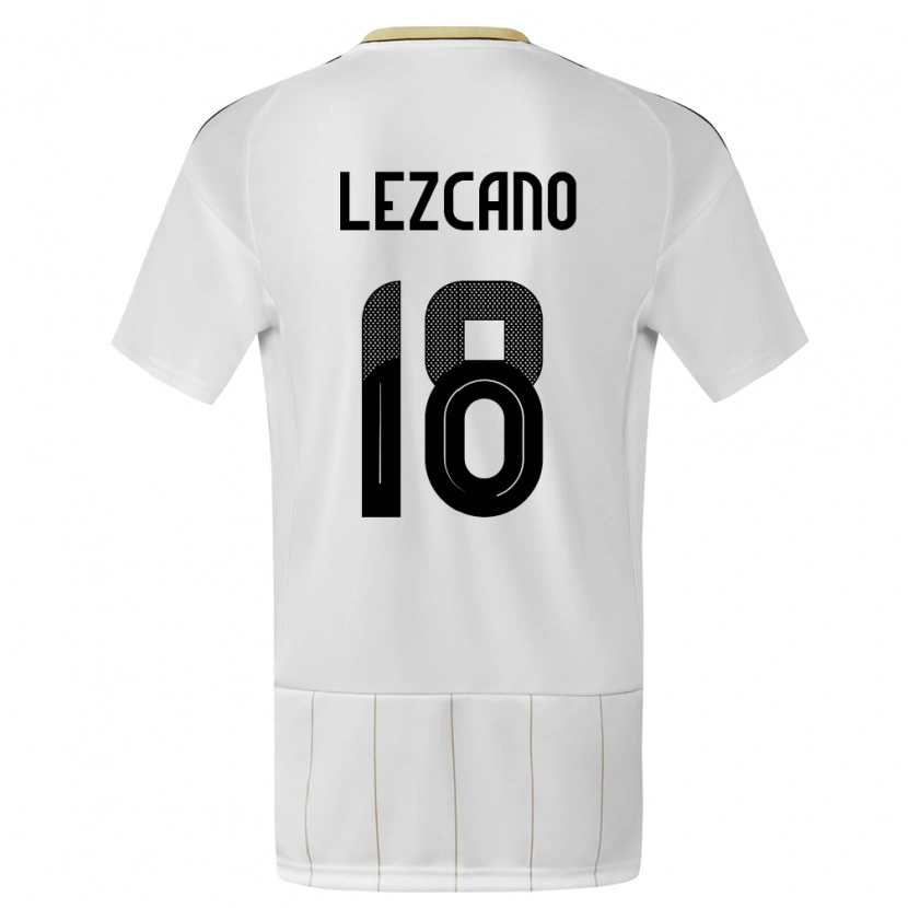 Danxen Uomo Maglia Costa Rica Alexandre Lezcano #18 Bianco Kit Gara Away 24-26 Maglietta