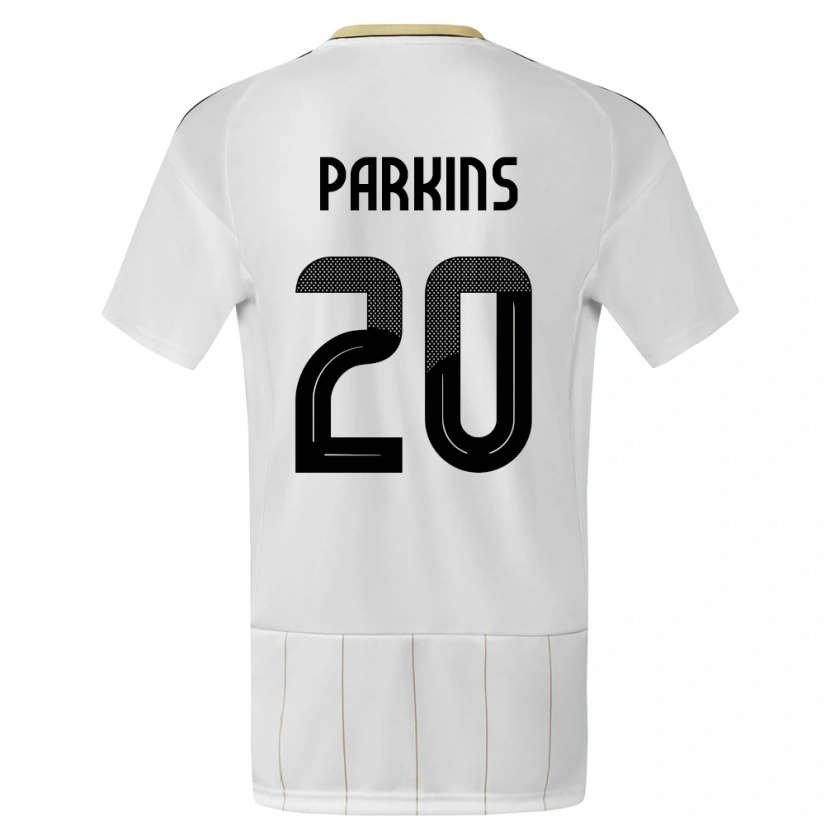 Danxen Uomo Maglia Costa Rica Rashir Parkins #20 Bianco Kit Gara Away 24-26 Maglietta