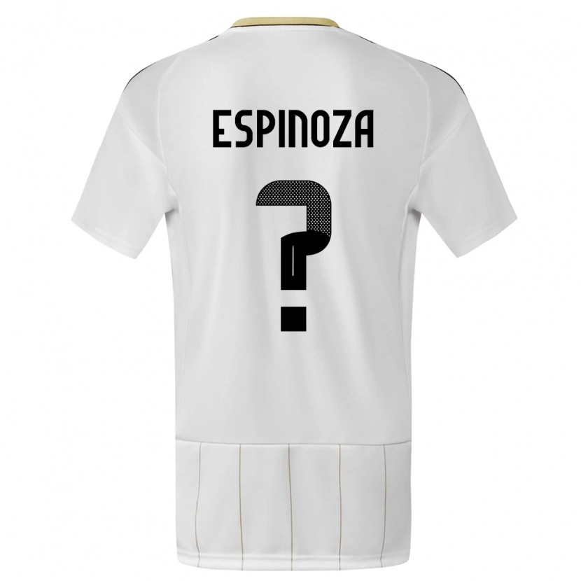 Danxen Uomo Maglia Costa Rica Adrián Espinoza #0 Bianco Kit Gara Away 24-26 Maglietta